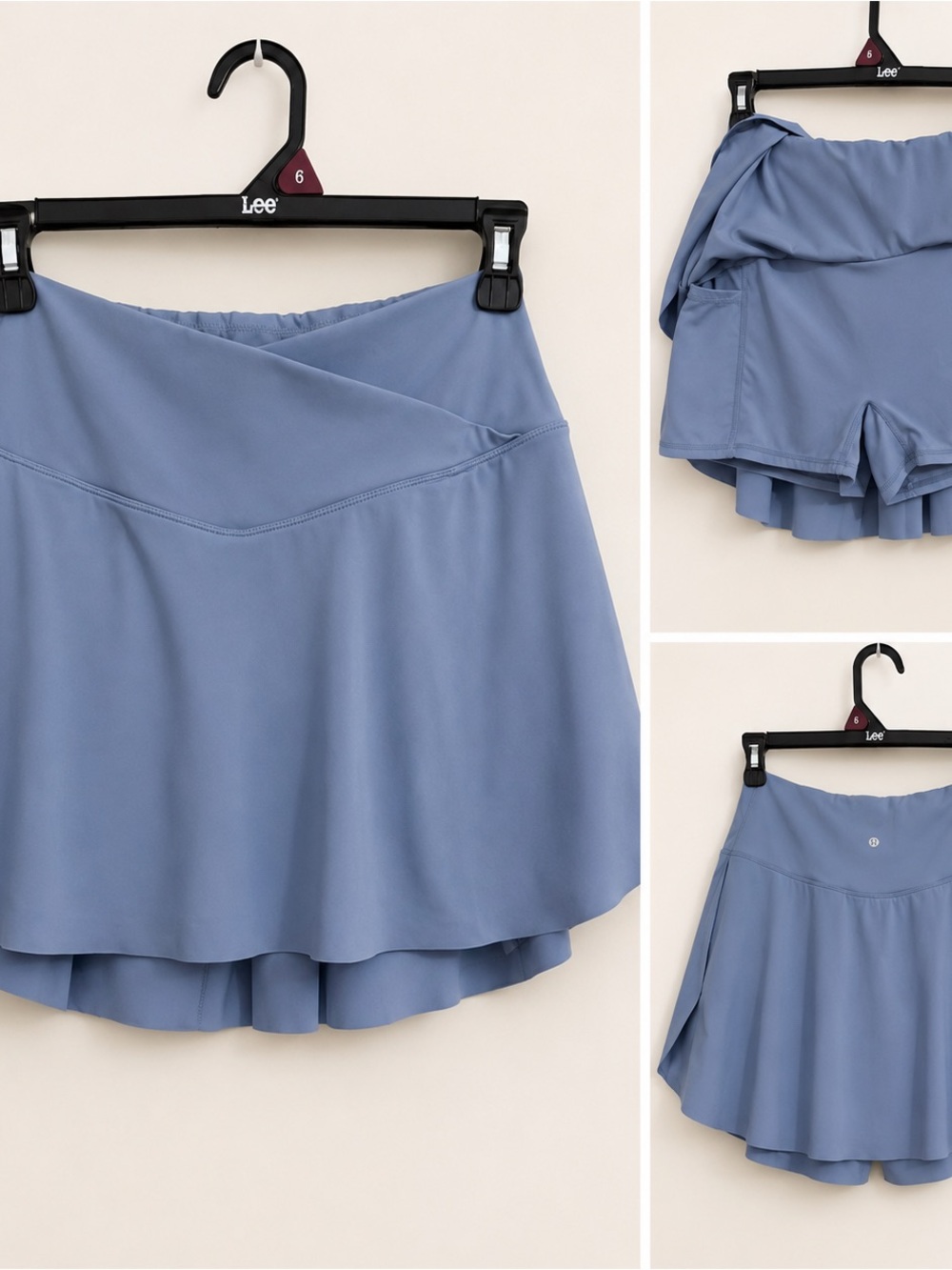 Light Slate Blue Athletic Skort with Built-In Shorts